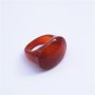 Manual sculpture, natural white agate red oval ring surface ring