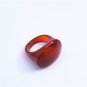 Manual sculpture, natural white agate red oval ring surface ring