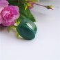 handmade Natural green longan agate oval ring surface ring