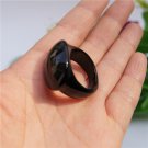 Handmade natural dark crimson sardonyx oval ring ring surface