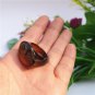 Handmade natural dark crimson sardonyx oval ring ring surface