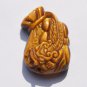 Natural tigereye purse type wing the mythical wild animal. Talisman necklace pendant