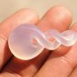Natural white jade pulp. 8 (word) operator (wealth). Lucky necklace pendant
