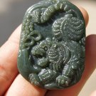 Natural gray jade pendant. Tiger necklace pendant Natural gray jade pendant. Tiger necklace pendant