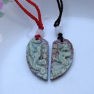 Beautiful natural purple jade. Dragon and phoenix match. Lover's style, amulet pendant - necklace. Beautiful natural purple jade. Dragon and phoenix match. Lover's style, amulet pendant - necklace.