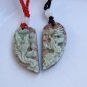 Beautiful natural purple jade. Dragon and phoenix match. Lover's style, amulet pendant - necklace.