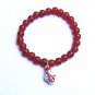 Natural red agate, round pearl 26 925 pure silver ji chicken (auspicious) charm bracelet