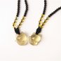 Hand-carved yellowish crystal fox (Dixie) lucky necklace pendant