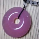 Handmade powder purple jade pulp peace button (peace is a blessing) pendant