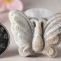 Handmade pure natural coral (chrysanthemum jade) butterfly retro necklace pendant