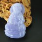 Hand-carved violet turquoise jade net bottle goddess of mercy (talisman) necklace pendant