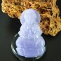 Hand-carved violet turquoise jade net bottle goddess of mercy (talisman) necklace pendant