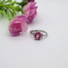 925 sterling silver studded pink topaz ring. Charm ring. The first choice for a beautiful lady