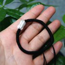 Handmade black king kong's "925 pure silver peanuts" lucky bracelet