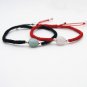 Hand-knitted black red snake knot +1 jade bead 2 925 pure silver bead (lovers style) bracelet