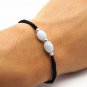 Hand-knitted black red snake knot +2 jade beads 3 925 pure silver beads (lovers' style) bracelet
