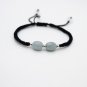 Hand-knitted black red snake knot +2 jade beads 3 925 pure silver beads (lovers' style) bracelet