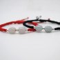 Hand-knitted black red snake knot +2 jade beads 3 925 pure silver beads (lovers' style) bracelet