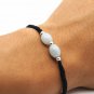 Hand-knitted black red snake knot +2 jade beads 3 925 pure silver beads (lovers' style) bracelet