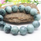 Handmade pure blue and white jade bracelet. 14 beads. A rubber band. Handmade pure blue and white jade bracelet. 14 beads. A rubber band.