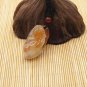 Hand-carved (amulet), natural ice with a light red agate - oval-shaped. Necklace pendant