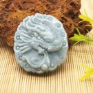 Natural jade handmade sculpture of the charm of the charm for nine days. Necklace pendant Natural jade handmade sculpture of the charm of the charm for nine days. Necklace pendant