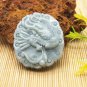 Natural jade handmade sculpture of the charm of the charm for nine days. Necklace pendant
