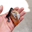 Pure natural jade carving money conch (leaf type) auspicious pendant necklace (only one)