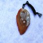 Pure natural jade carving money conch (leaf type) auspicious pendant necklace (only one)