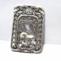 Retro white copper double - sided rich rabbit bamboo. Rectangular lucky necklace pendant.