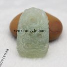 Natural xishan jade pendant, hand-carved dragon play beads (amulet), pendant necklace.