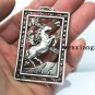 Retro white bronze double-sided monkey riding (soon). Talisman necklace pendant.