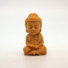 The yellow poplar wood is hand-carved and engraved - like the Buddha. Talisman necklace pendant.