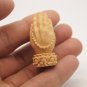 Handcrafted and engraved with yellow poplar - lotus flower Buddha hand. Talisman necklace pendant.