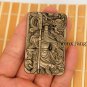 .Hand-crafted carved natural stone, guan gong (rectangular), talisman necklace pendant.