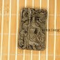 .Hand-crafted carved natural stone, guan gong (rectangular), talisman necklace pendant.