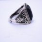 Hidden silver inlaid with black tianzhu ring, rectangular ring surface.