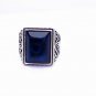 Hidden silver inlaid with black tianzhu ring, rectangular ring surface.