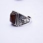 Hidden silver inlaid with red dragon - eye, ring, square ring surface