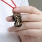 Handmade carving of natural stone, pixiu (lovers' style), talisman necklace pendant.