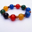 .Handmade natural red blue black agate beads 16 mm 10 rubber bands form an attractive bracelet. .Handmade natural red blue black agate beads 16 mm 10 rubber bands form an attractive bracelet.