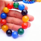 Natural red blue black green agate bead, 15.7 mm 13 beads. Rubber bands form an attractive bracelet. Natural red blue black green agate bead, 15.7 mm 13 beads. Rubber bands form an attractive bracelet.