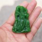 Hand-carved Mongolian jade ancient military strategist guan yu, talisman - necklace pendant.