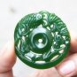 Hand-carved Mongolian jade bamboo goldfish ping, (ping an gao sheng) necklace pendant.