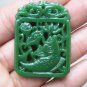 Outer Mongolian jade, hand-carved lotus pond fish (rectangular), talisman necklace pendant.