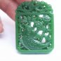 Outer Mongolian jade, hand-carved lotus pond fish (rectangular), talisman necklace pendant.