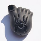 Natural obsidian pendant hand-carved. Feet spider (contented people). Lucky necklace pendant.
