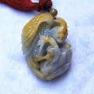 Natural nanyang multi-color alone jade, hand-carved eagle (talisman) necklace pendant.