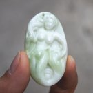 Hand-carved - natural white green jade mermaid. (amulet) many lucky pendant necklaces. Hand-carved - natural white green jade mermaid. (amulet) many lucky pendant necklaces.