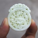 Natural white jade pendant, handmade. (rose) dragon play ball. Amulet pendant necklace. Natural white jade pendant, handmade. (rose) dragon play ball. Amulet pendant necklace.